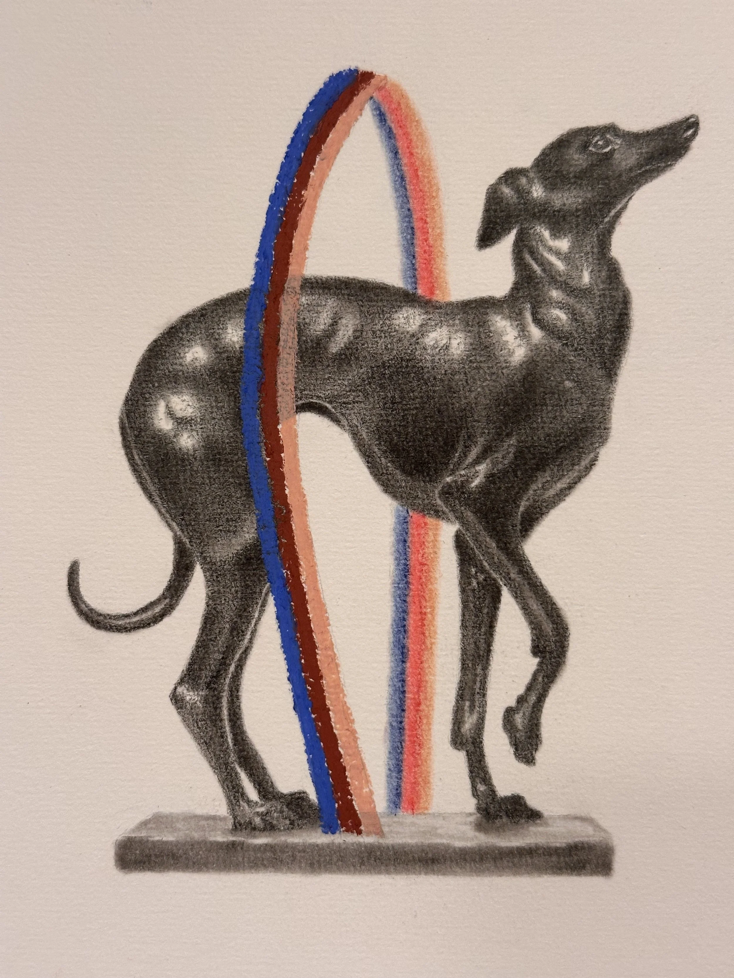 POSERING // Graphite, pastel & oil pastel on paper // 45 X 45 cm (framed) (drawing 19 X19 cm)