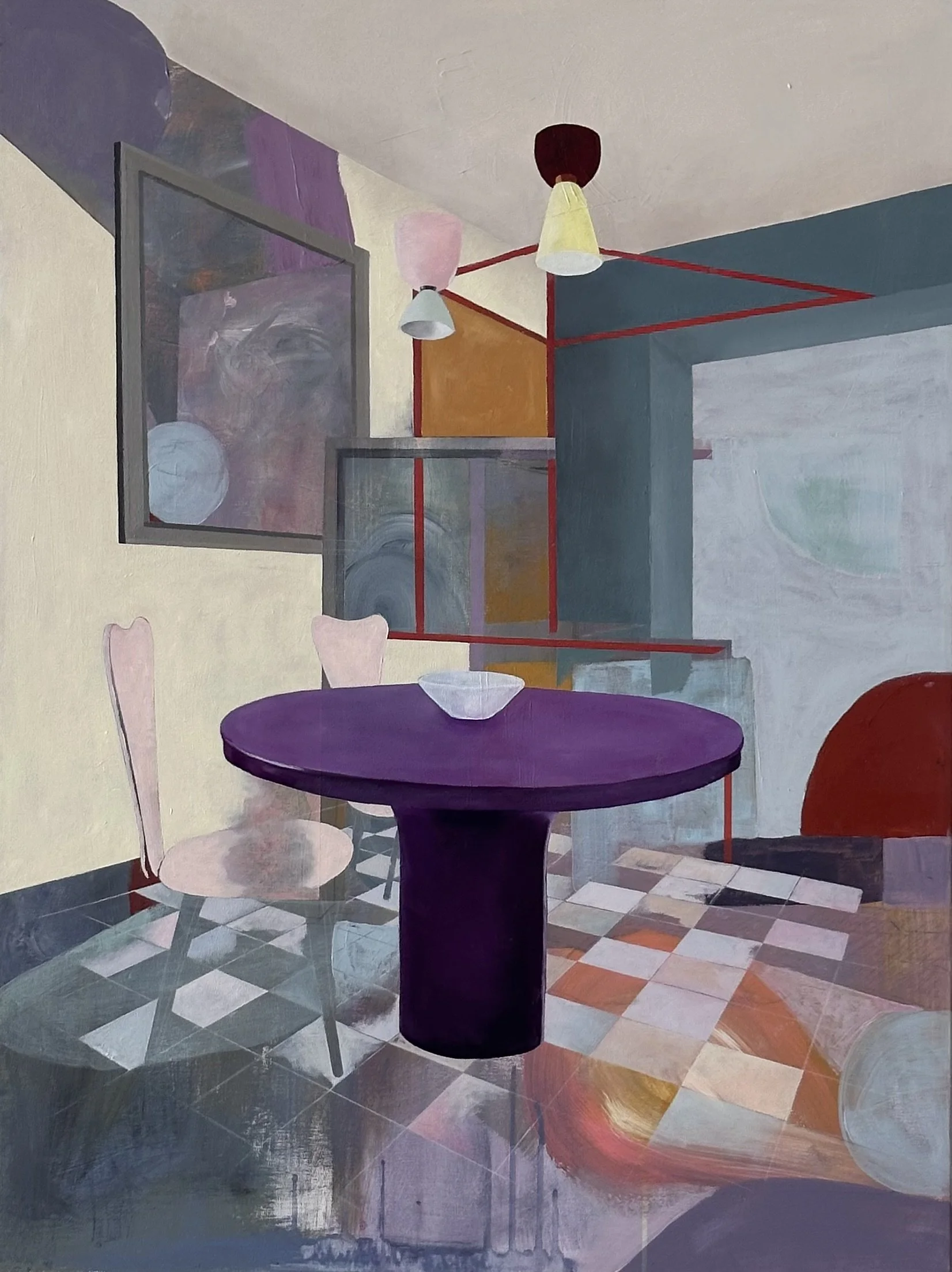 BORD MED SKÅL // Acrylic & oil on canvas // 60 X 80 cm