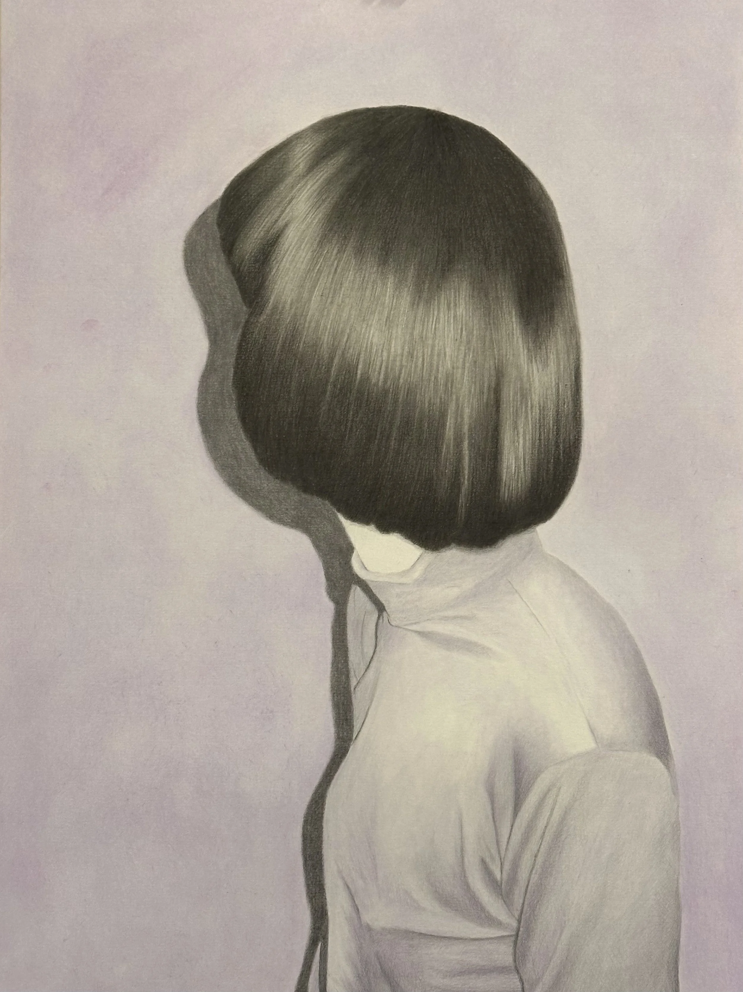 VIOLET TINT II // Graphite and pastel on paper // 40 X 50 cm (framed