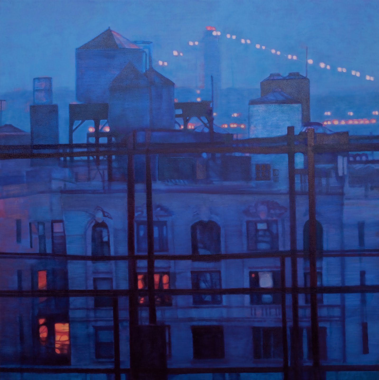 "The Gloaming (George Washington Bridge)", oil on linen, 32 x 54 x 2.5 in.