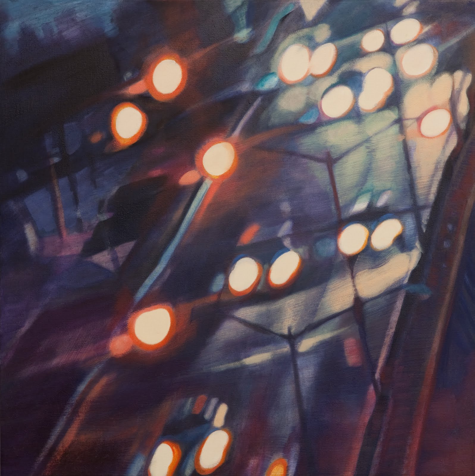 "Transition (Traffic)",oil on linen, 22 x 22 x 2.5 in.