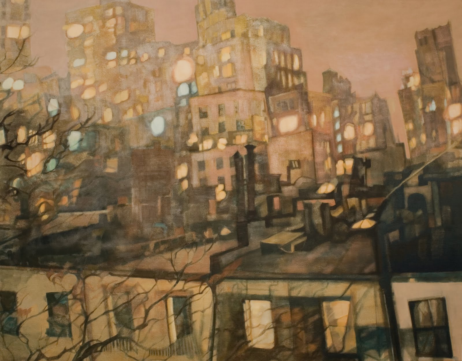 "Looking South (Upper East Side)", oil on linen,43.5 x 55.5 x 1 in.