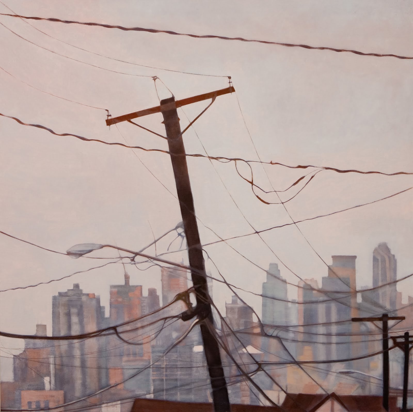 “View from Weehawken”, oil on linen, 44x44x2.5 in.
