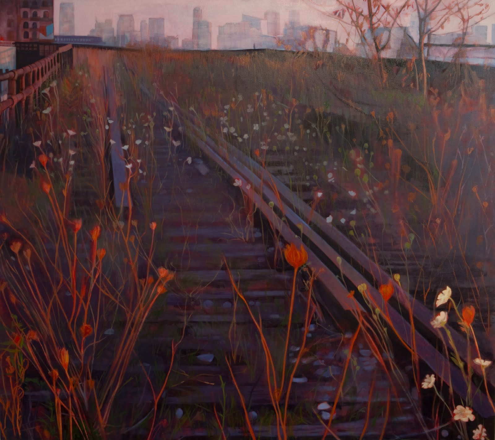 "High Line Sunset", oil on linen, 48 x 54 x 2.5 in.