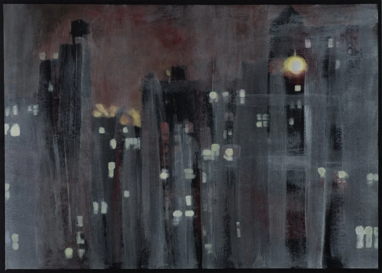 "Lincoln Towers View", acrylic on paper, 19.5 x 27.5 in.