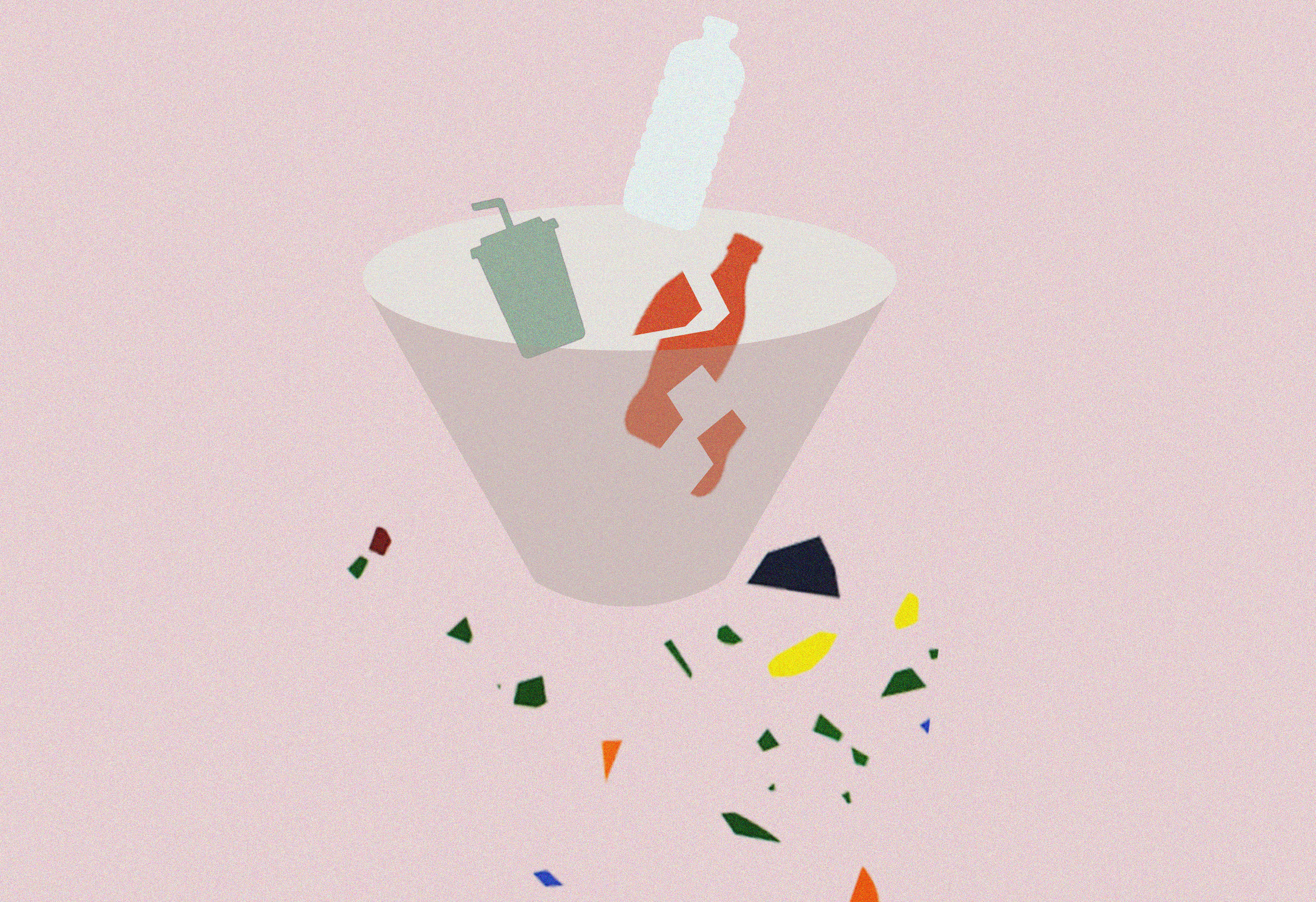 2. Once collected, the plastic would be shredded into smaller pieces.