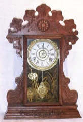 SESSIONS PARLOR CLOCK, MAGNIFICENTLY CARVED. Dated 1906.