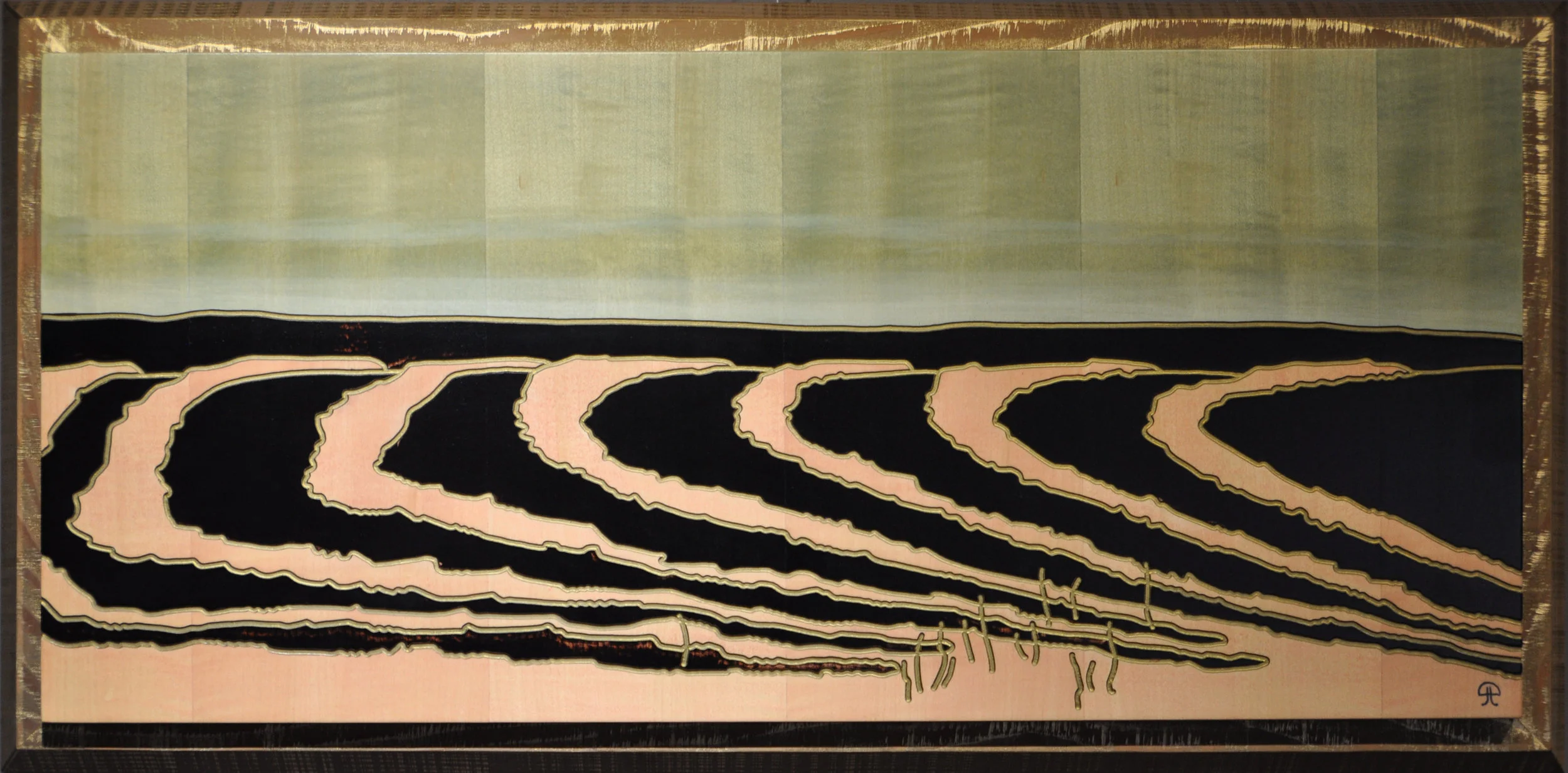 A PRAIRIE SEEN #028 - "STRAWBERRY AND LICORICE" - 12"X26.5" - $1,050
