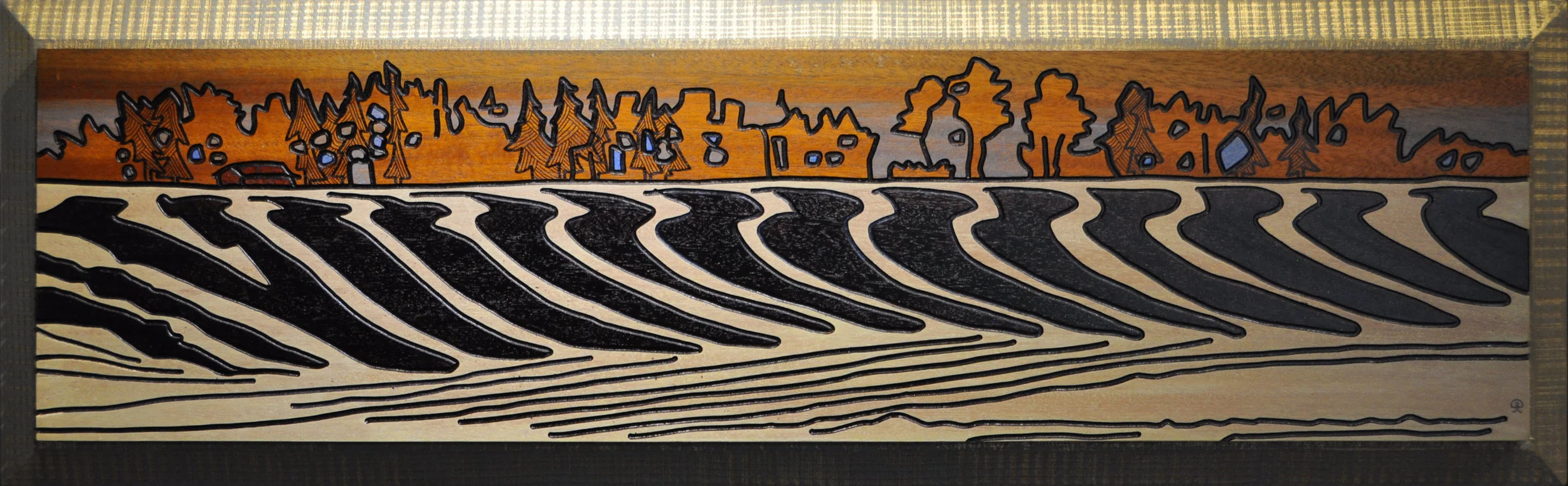 A PRAIRIE SEEN - #041 - "IVORY AND EBONY" - 7.5"X36.25" - $1,125.