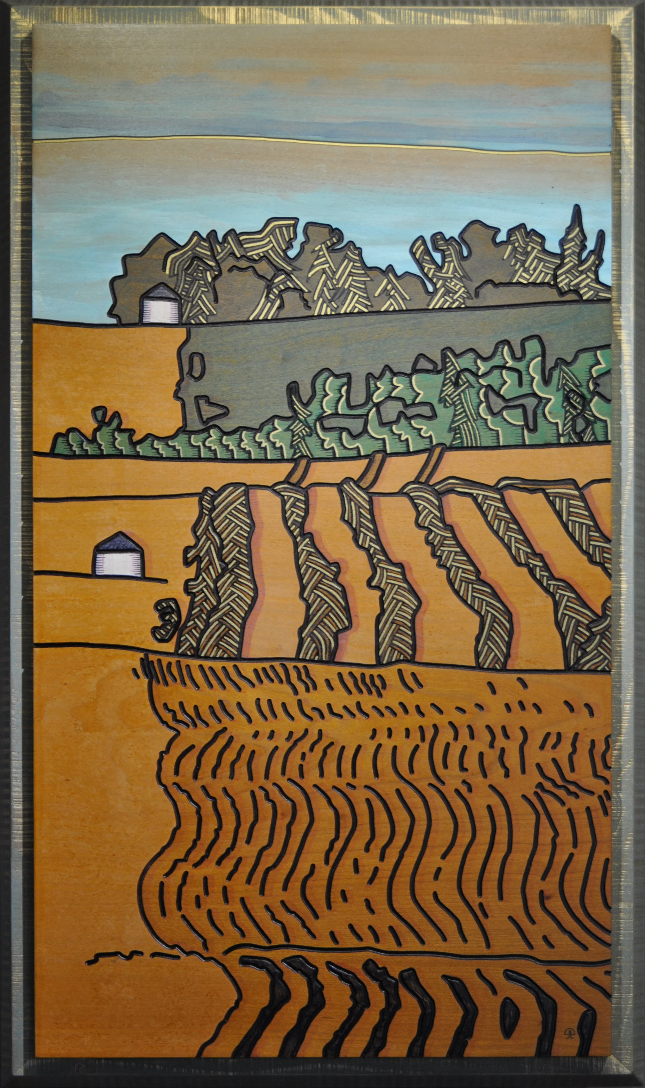A PRAIRIE SEEN - #045 - "BRAIDED SWATHS" - 31"X17.5" - $1,600.