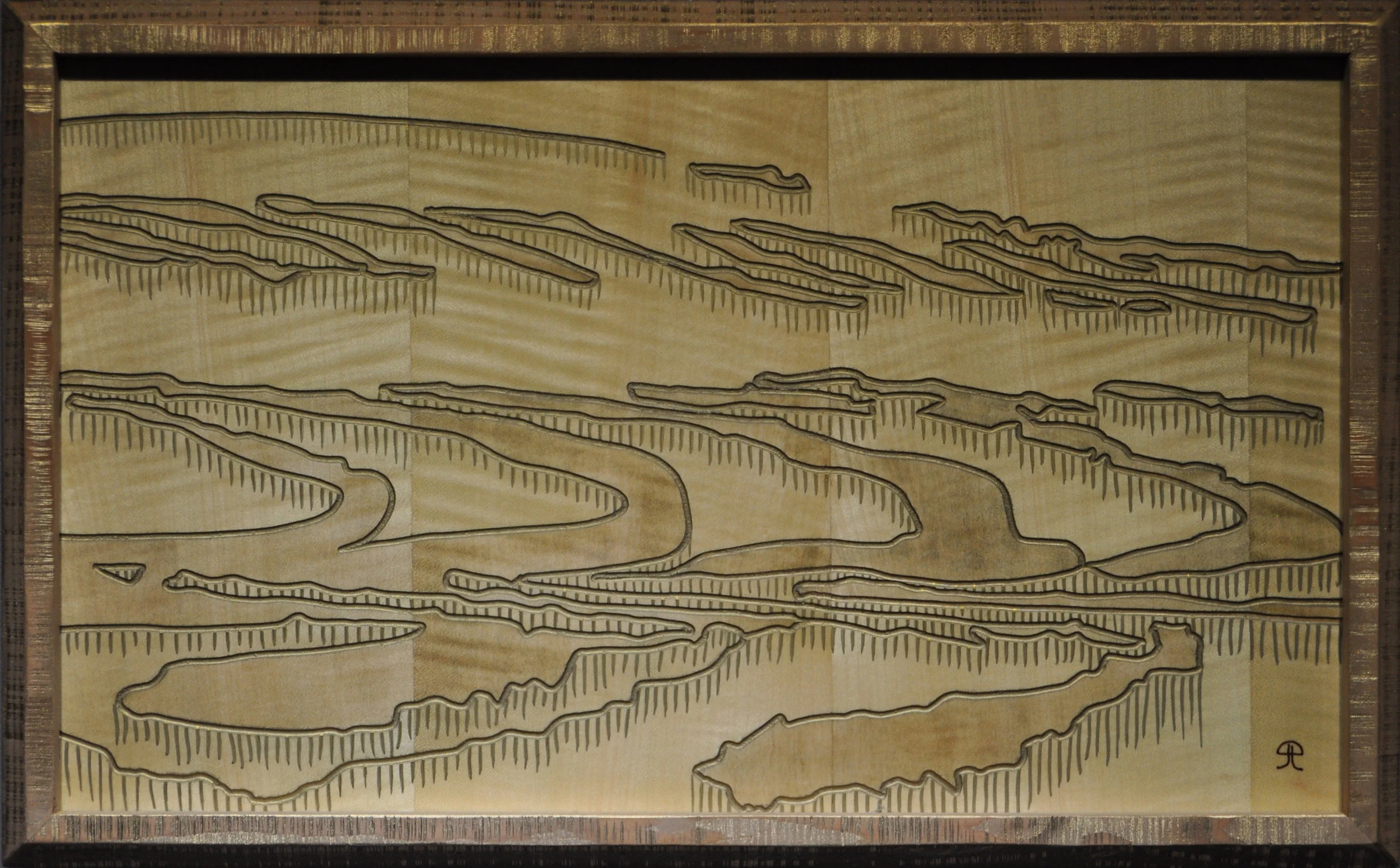 A PRAIRIE SEEN "K" - "RECURRING WAVES" - 9.56"X16.25" - $690