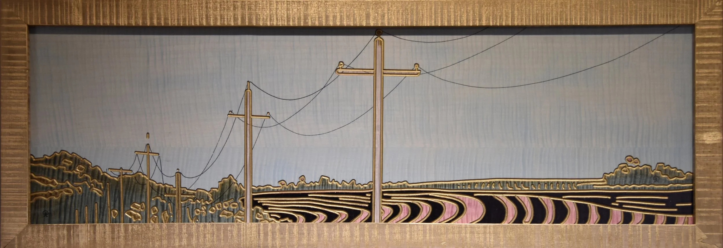 A PRAIRIE SEEN #084 - "KEEP THE LINES OPEN" - 9"X32.25" - $850