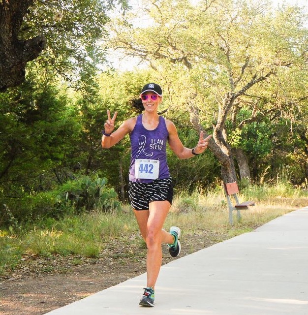 Dawn Mathis running in the Alzheimer's Association Race to Remember 5K - May 2017 Photo Credit: Derek Mathis