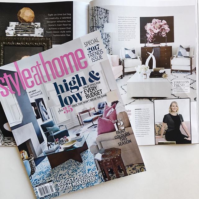 Always so exciting to see our pillows in print! Our Leopard Velvet and Kubus Argent pillows are in the January issue of @StyleatHome Magazine as part of the story starting on page 62 featuring designer Sarah Walker's chic home (@thecuratedhouse). See