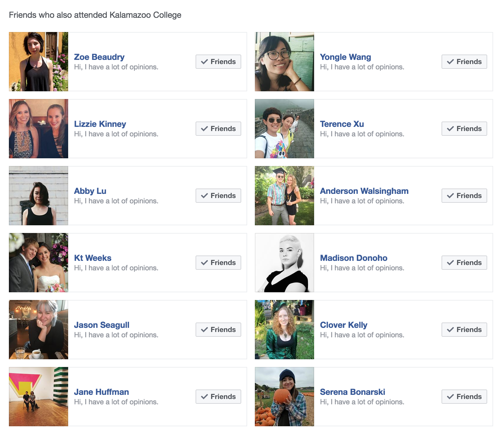 liberal arts graduates on Facebook.com