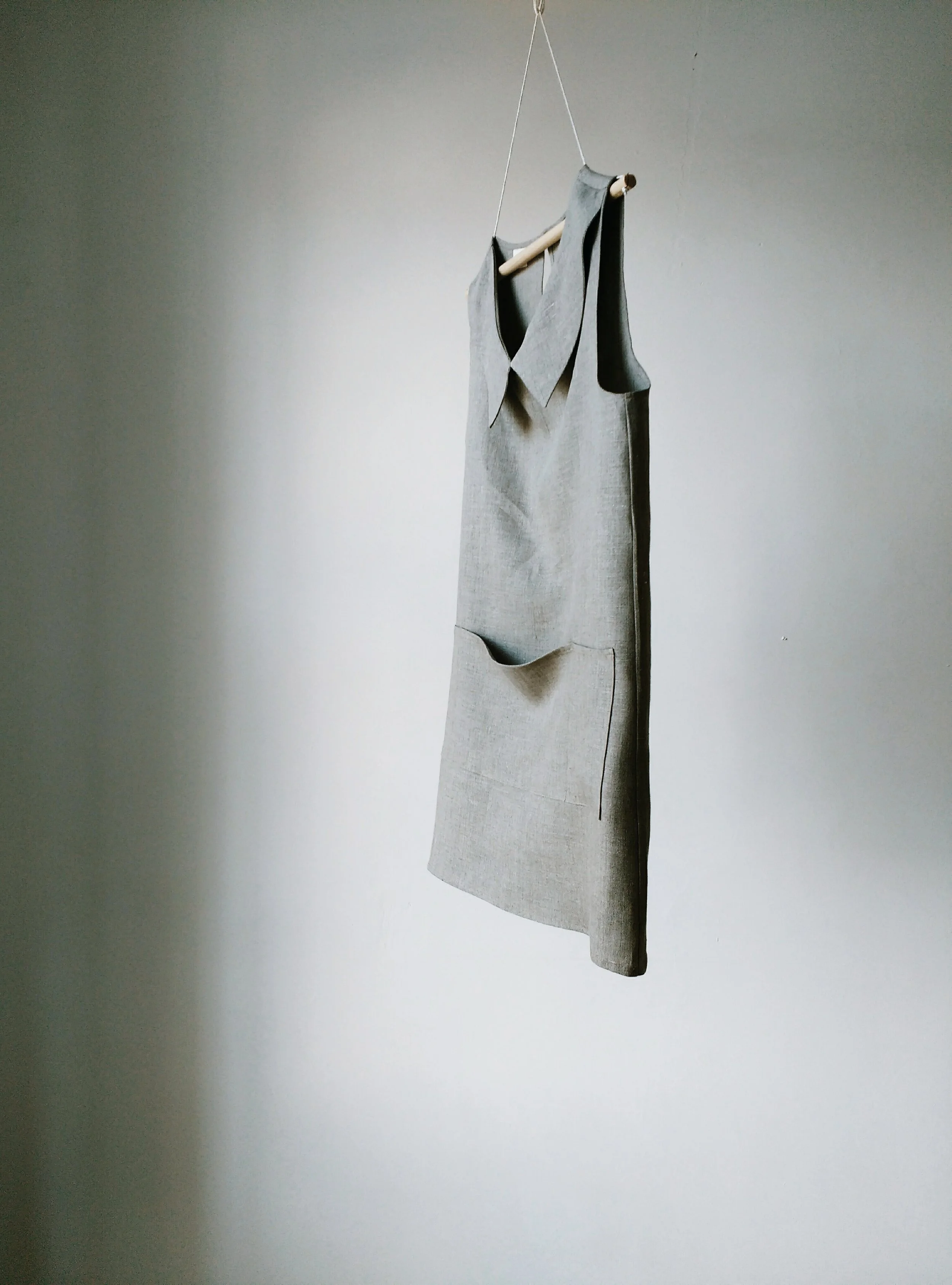 Made In Ireland, Irish Linen Apron, Smock Apron, Oatmeal Natural