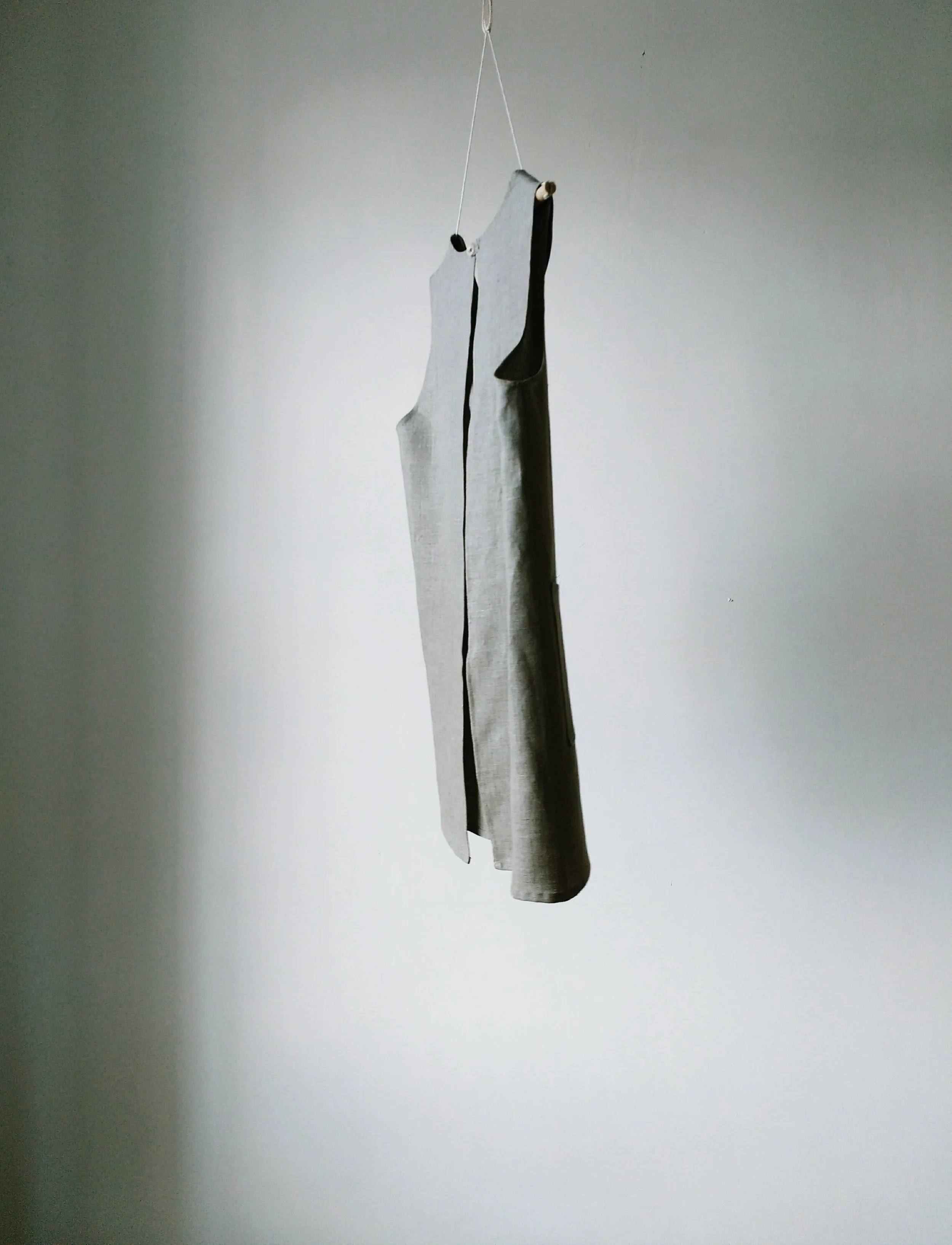 Made In Ireland, Irish Linen Apron, Smock Apron, Oatmeal Natural