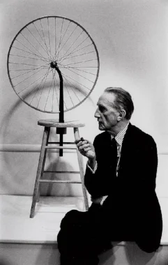 to see that wheel turning was very soothing, very comforting, a sort of opening of avenues on other things than material life of every day. i liked the idea of having a bicycle wheel in my studio. i enjoyed looking at it, just as i enjoyed looking at the flames dancing in a fireplace... it's about simply letting things go by themselves. bicycle wheel. 1963