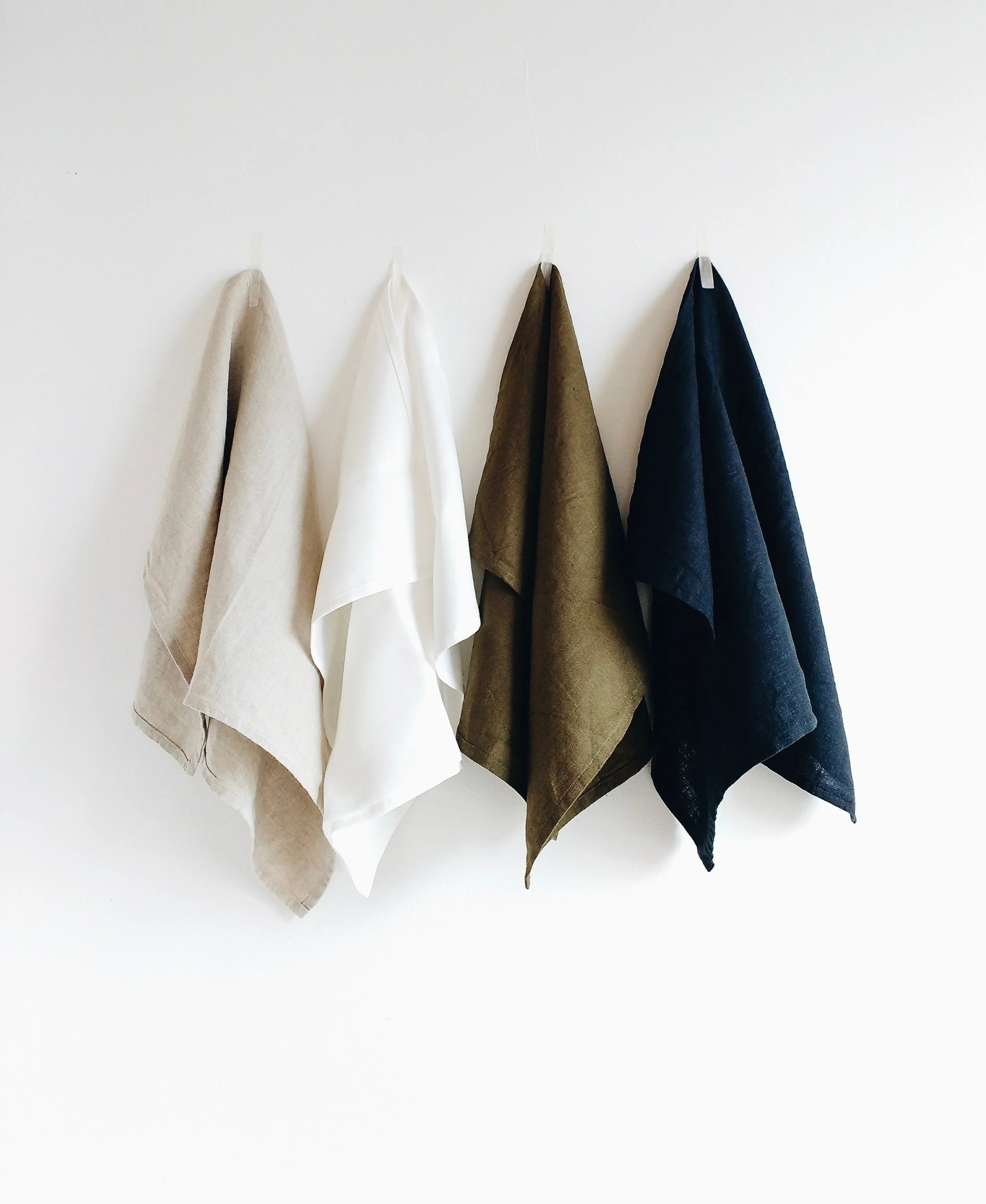 Made In Ireland, Irish Linen Napkin, Off White, Oatmeal Natural, Moss Green, Navy