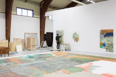 Andreas Eriksson at work in his studio, Kinnekulle, Sweden. 2017