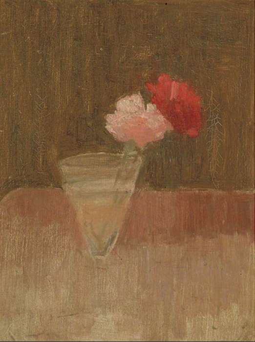 Carnations in a glass vase