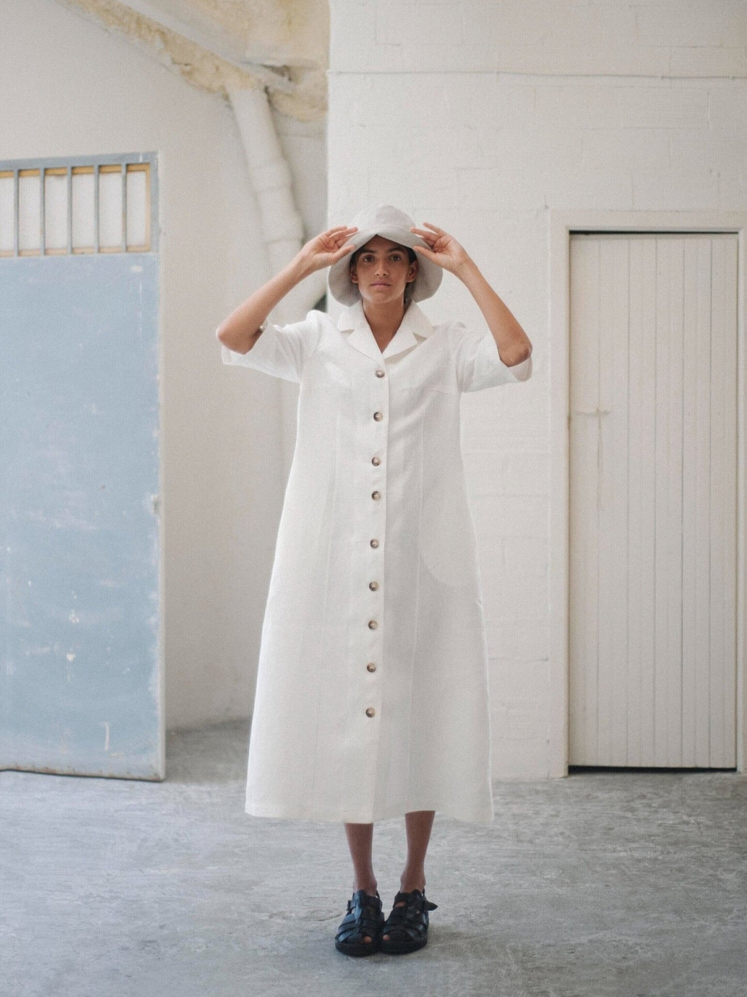 chinese dress ladies Irish Linen Cutout Dress main image 1