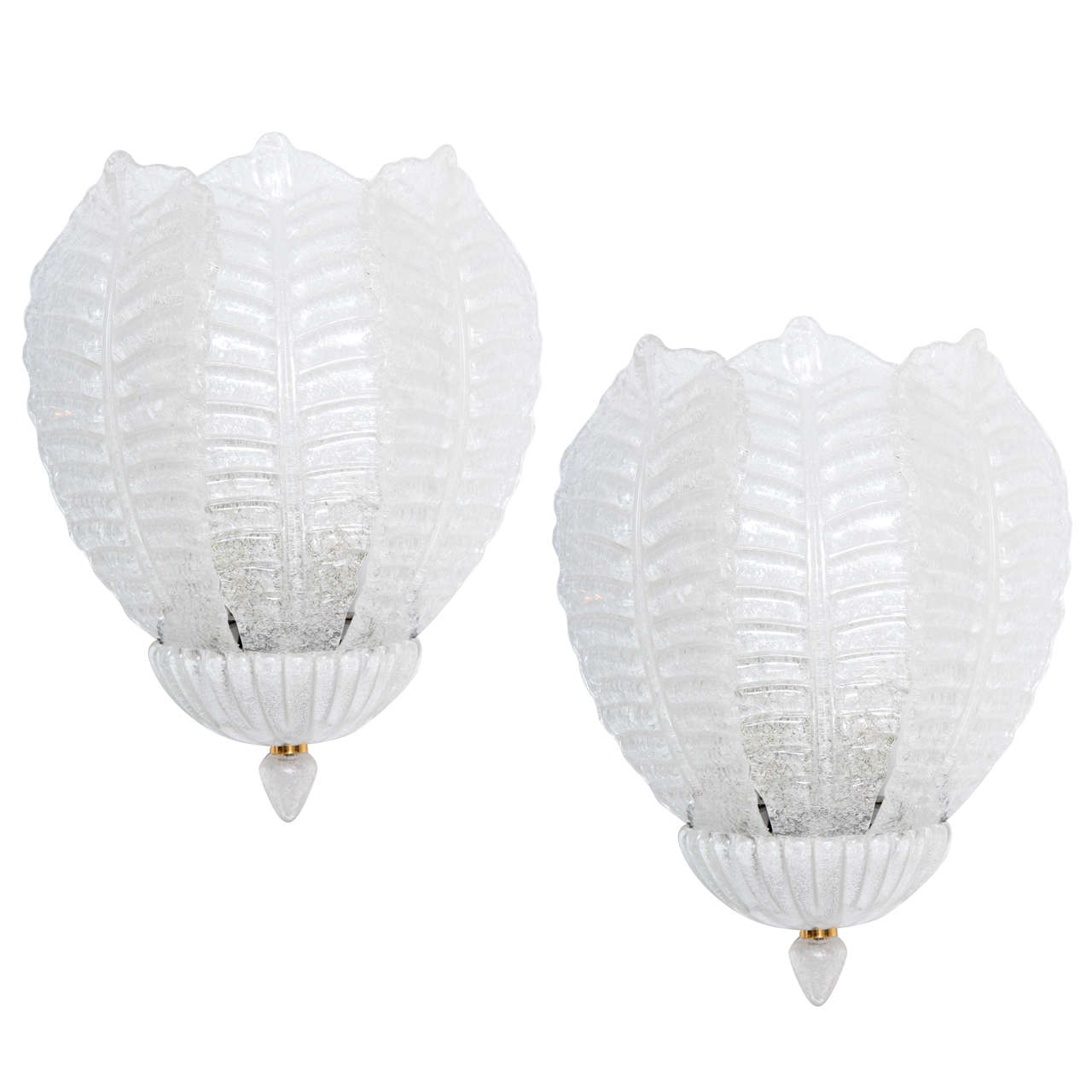 Vintage Barovier Three Leaf Sconces