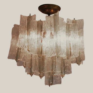 Exceptional vintage two-tone Venini chandelier by Toni Zuccheri