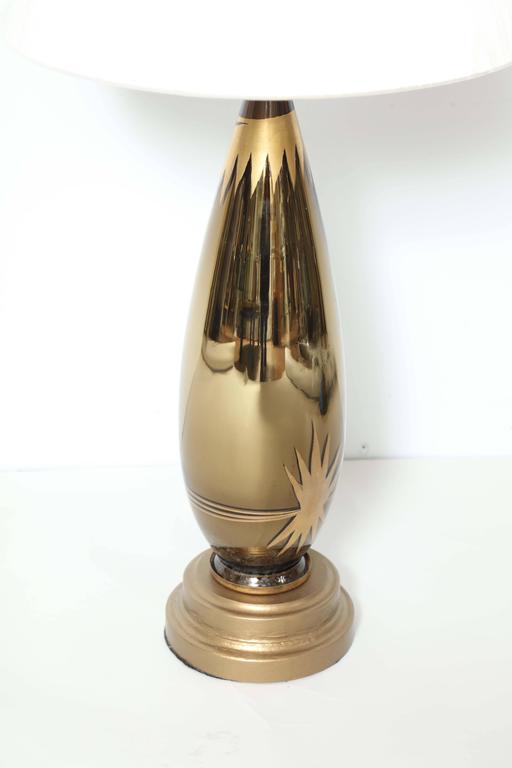 Art Deco Starburst Mercury Glass Table, Bronze Mercury Glass Table Lamp