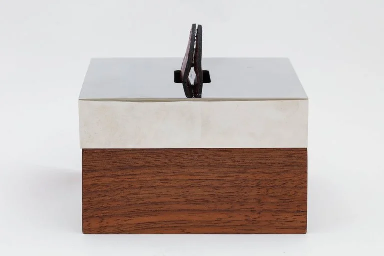 Hermes Wood, Silver Plate and Leather Box
