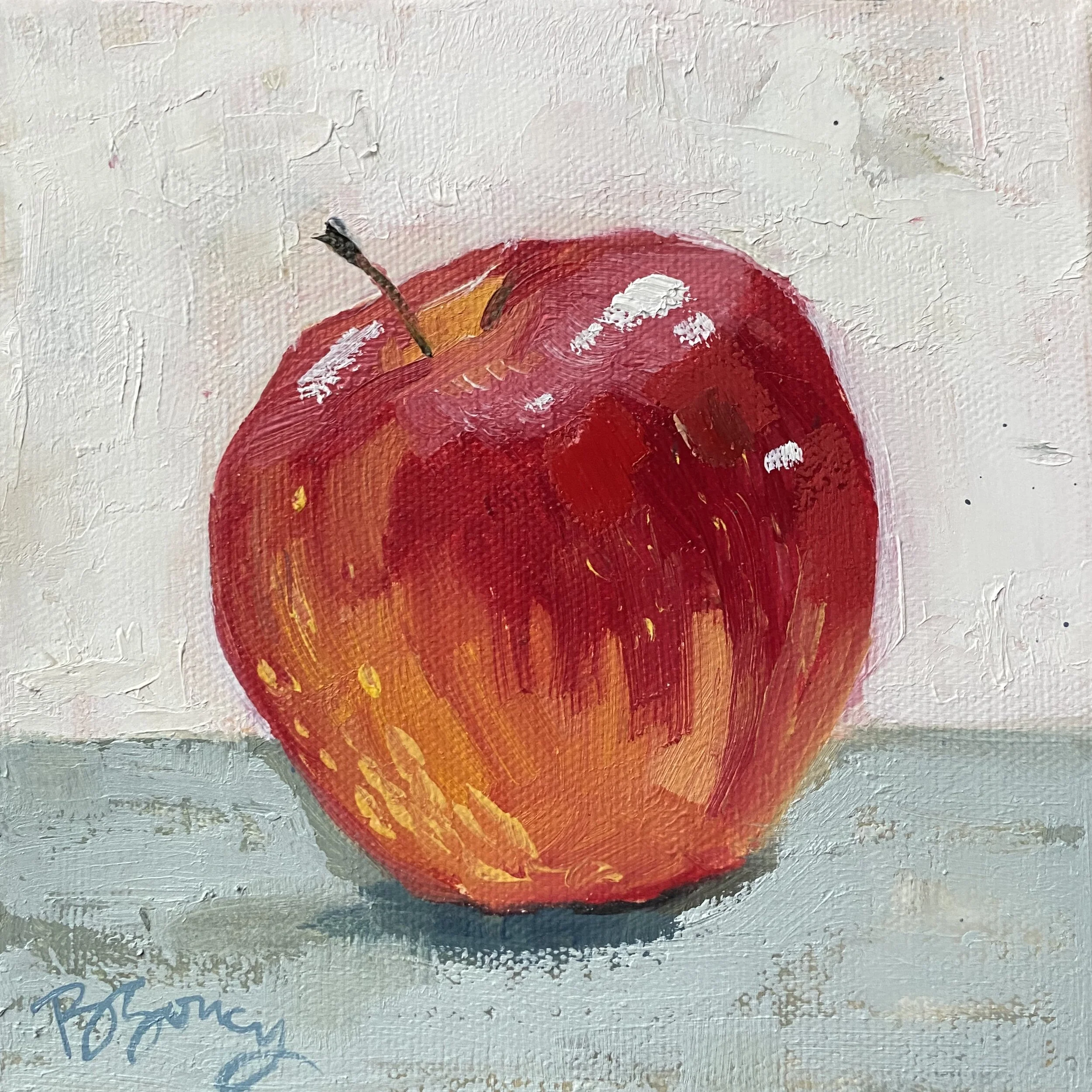 apple study // a 6x6 oil painting