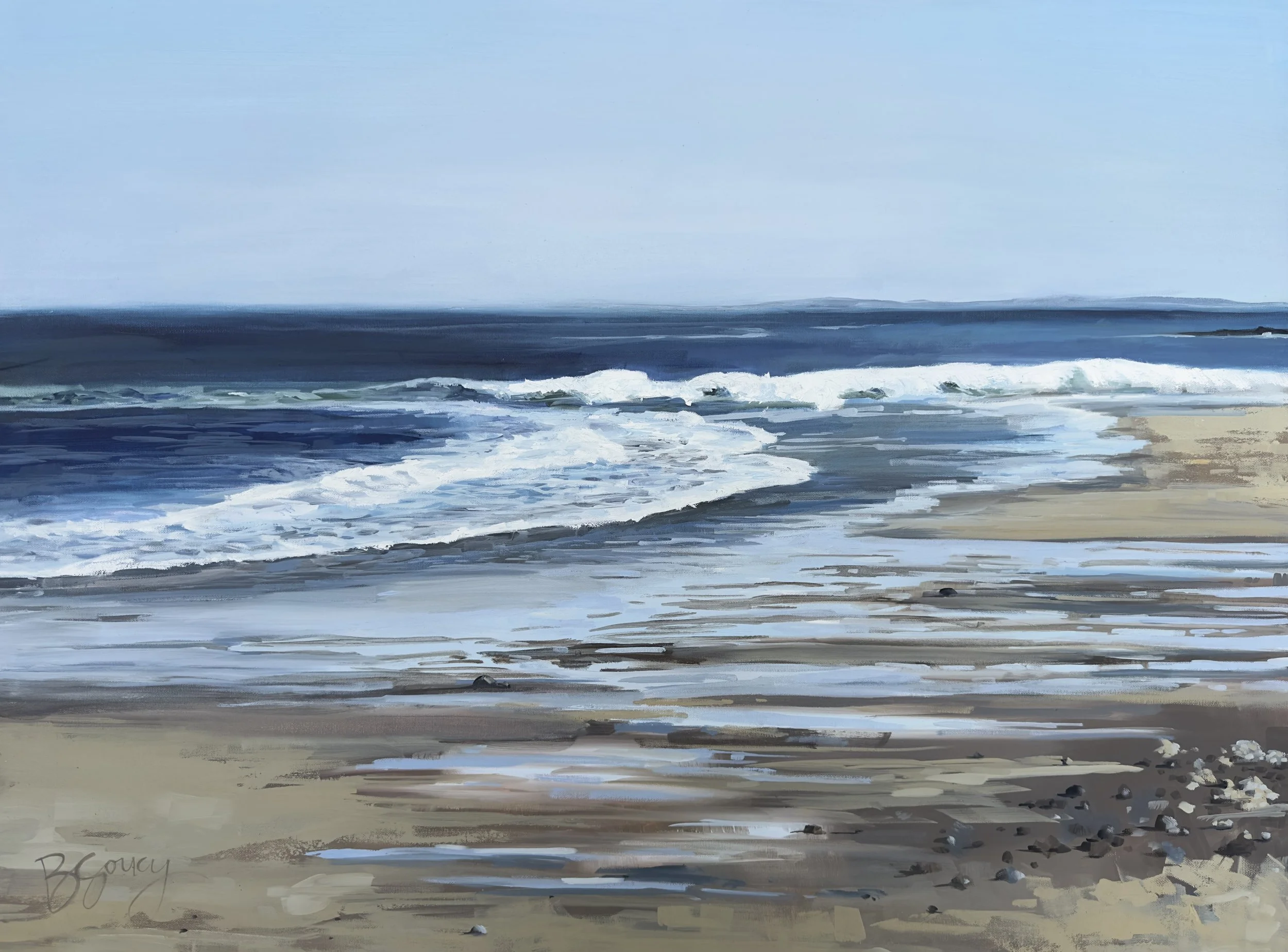 Carmel Beach//a 30x40 oil painting
