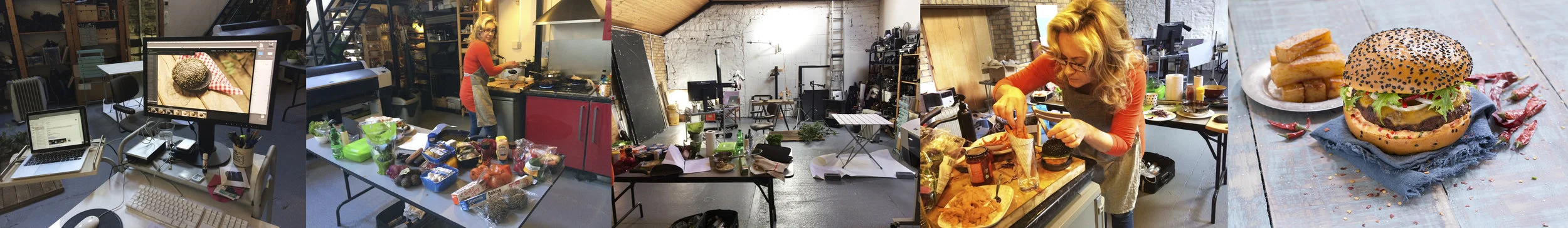Working in the studio.