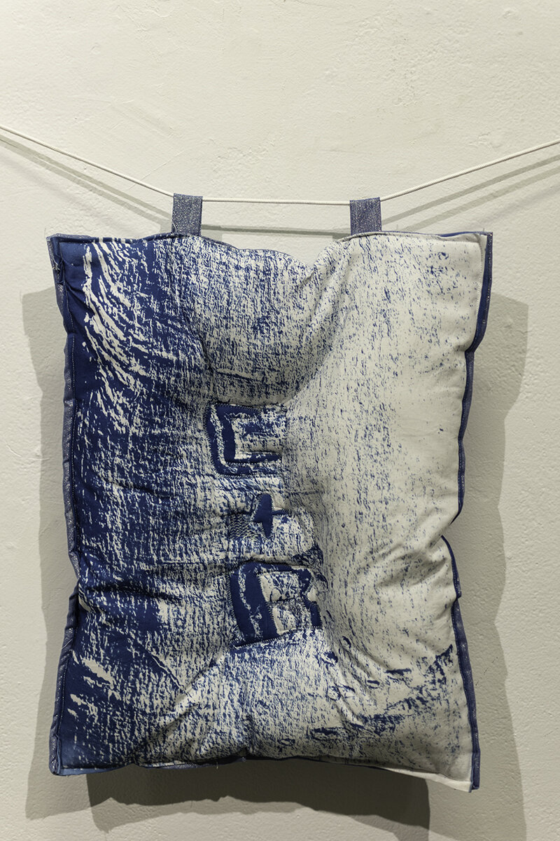  Cody Graham   C+B,  2020  From the series: Lovers’ Tree  Cyanotype on cotton with iridescent thread 