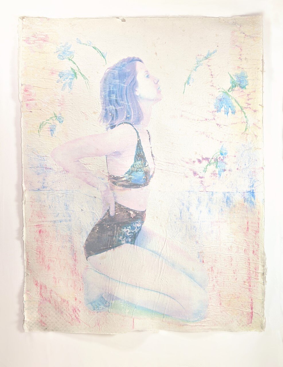  Kayla Story   Seeing myself through , 2020  From the series: All That is Solid Melts into Air  Handmade paper, digital image pressure transfer, watercolor 