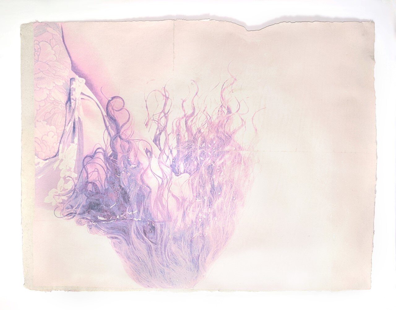  Kayla Story   Timeless , 2020  From the series: All That is Solid Melts into Air  Handmade paper, digital image pressure transfer, watercolor 