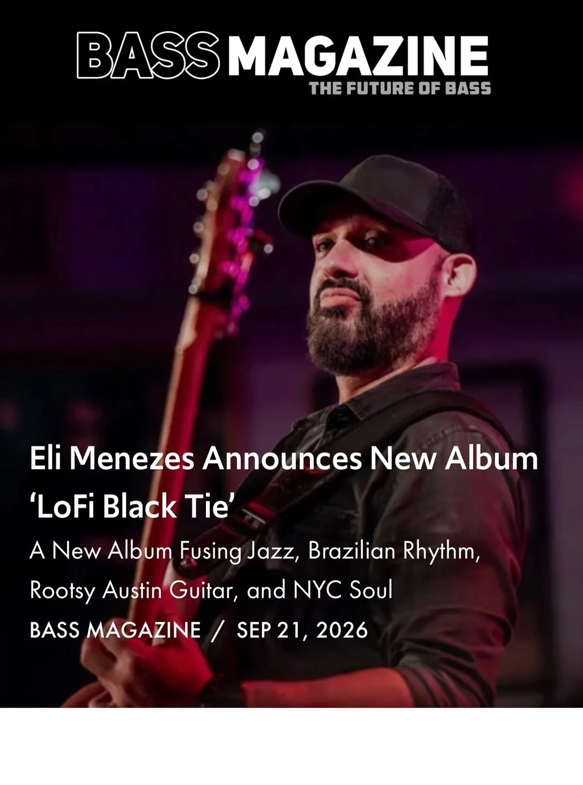 Thank you @bassmagazineonline for the write up! 
Check it out and get your tickets-Link in bio. 🎫
Can wait for you guys to hear it! 🎸

📍 @04center 
📆 Thursday, October 29th 
⏰ 7:30pm 

#livemusic #lofiblacktie ##austinmusic
