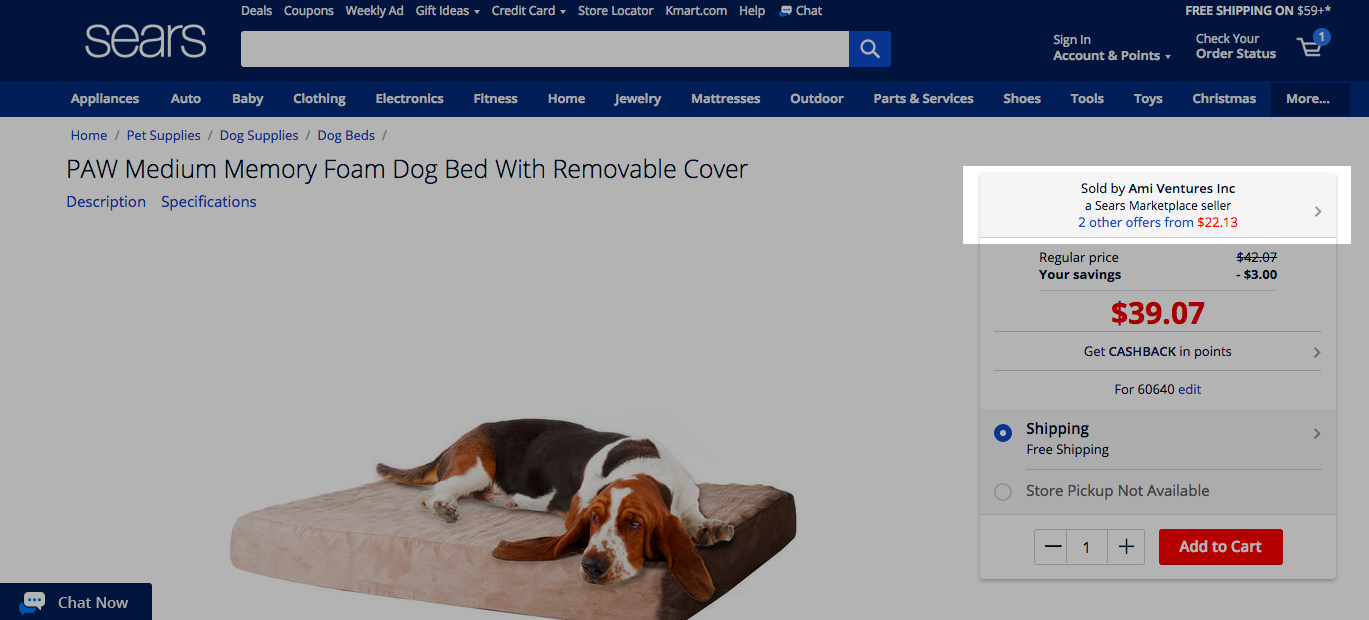 sears dog beds