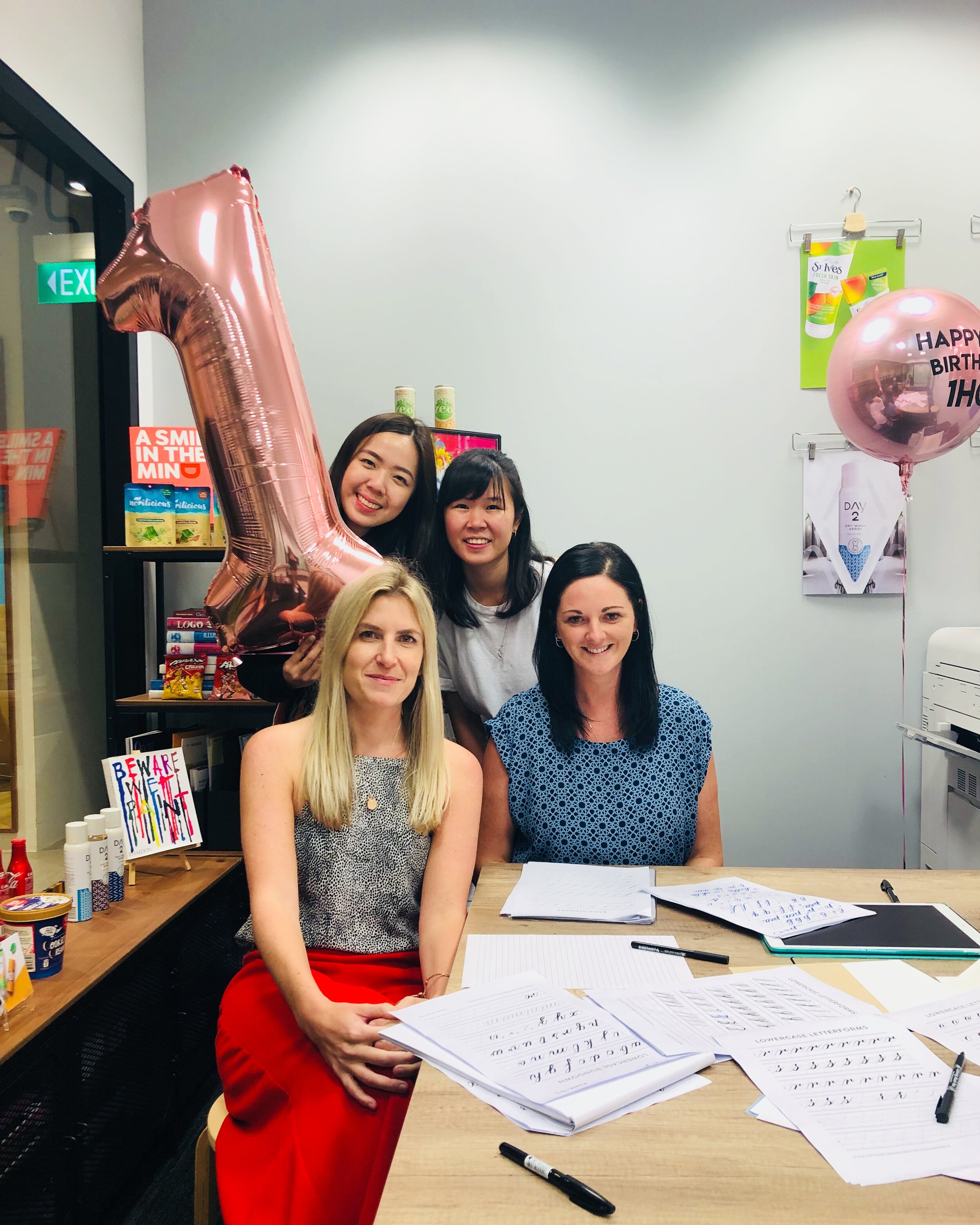 Brush Calligraphy Workshop @ 1HQ Brand Agency's 1st Anniversary Celebration