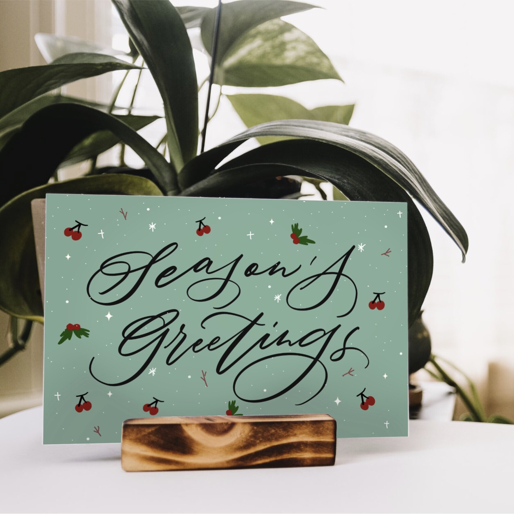 Season's Greetings - Modern Calligraphy Card