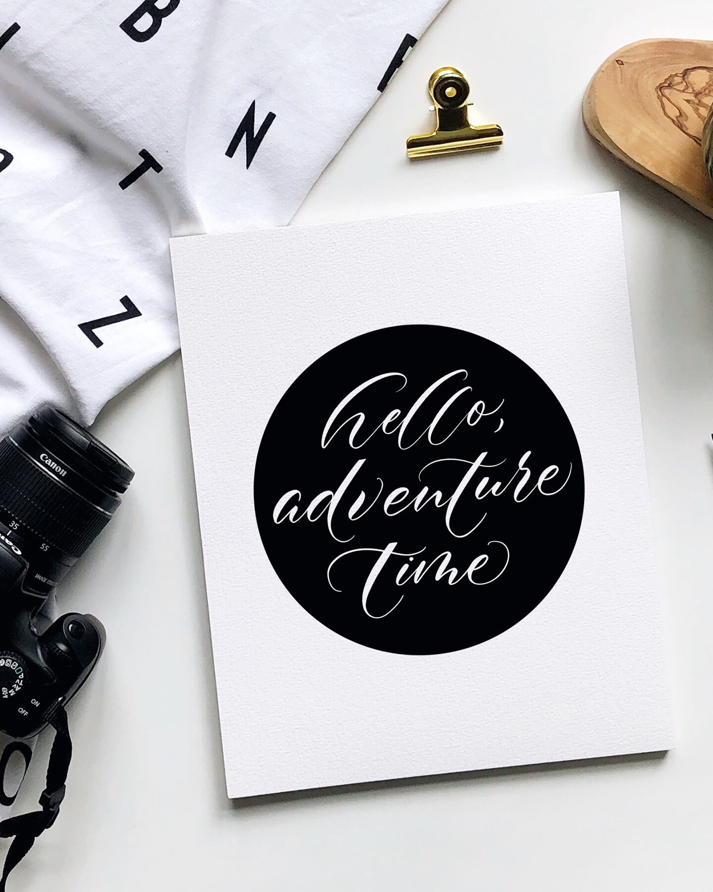 Hello Adventure Time - Modern Calligraphy Card