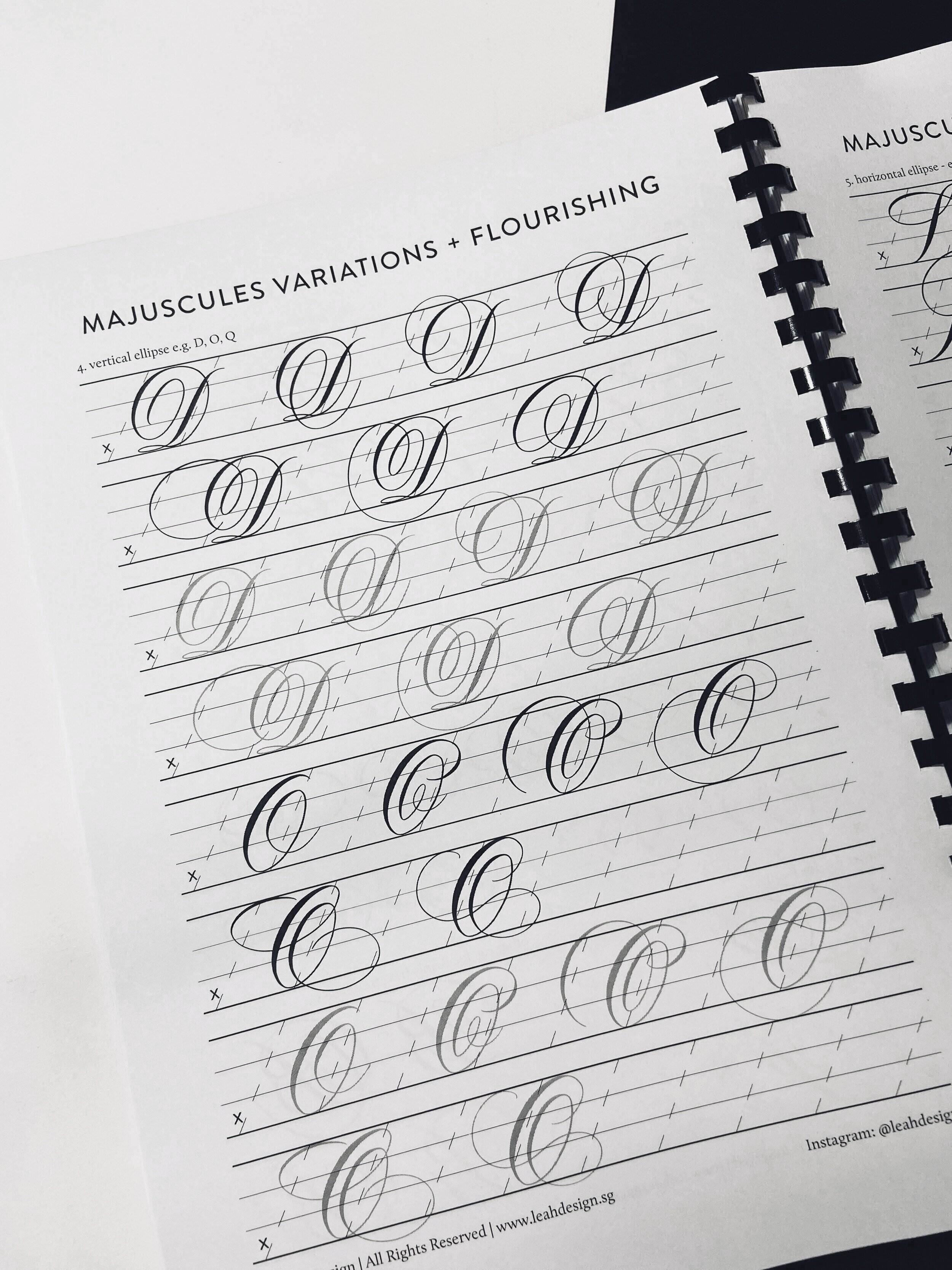 The Ultimate Calligraphy Course - Calligraphy Kit Uppercase Flourishing Worksheets