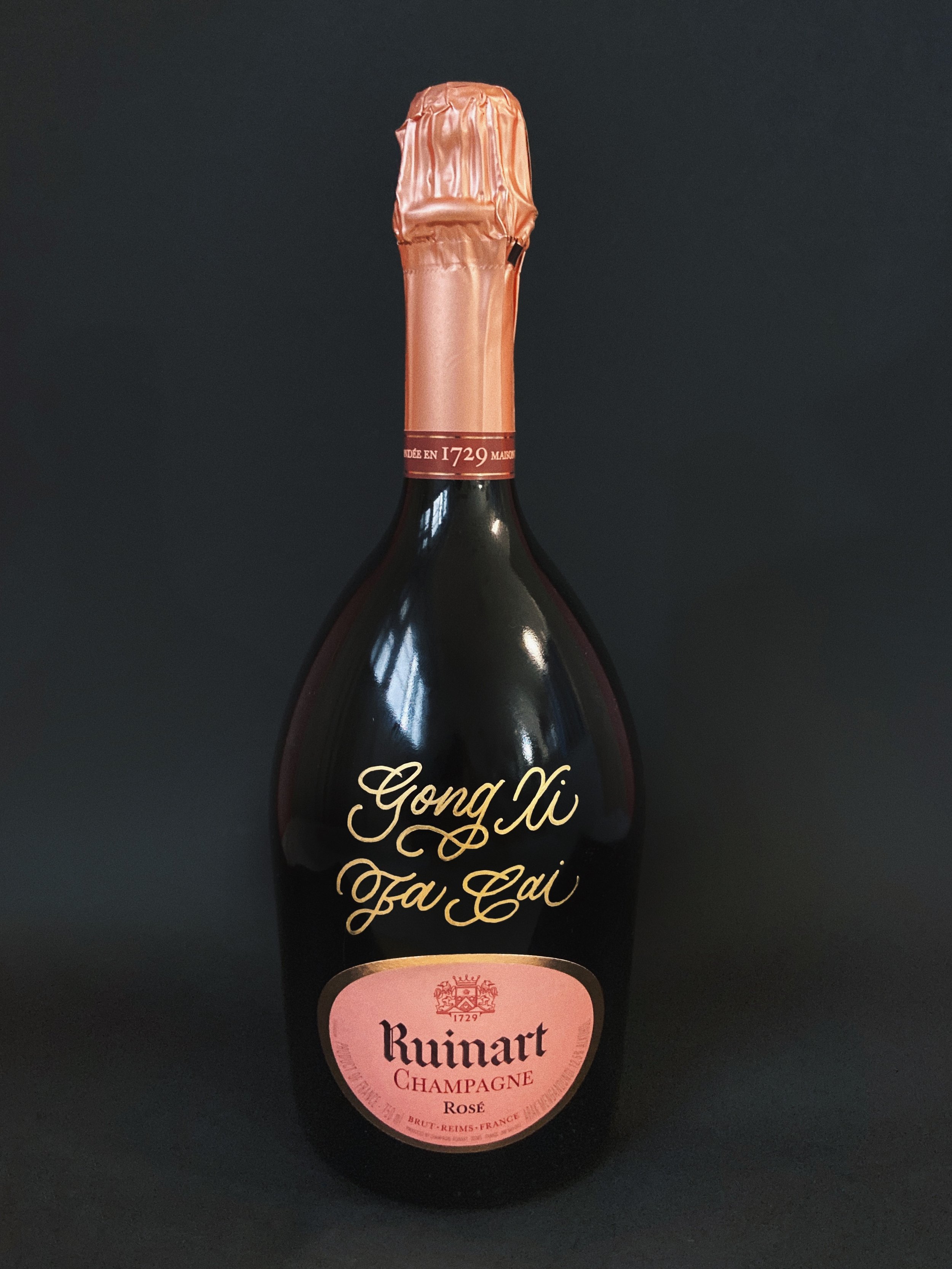 Personalised Ruinart Champagne - Custom Calligraphy Message (Chinese New Year Gift)
