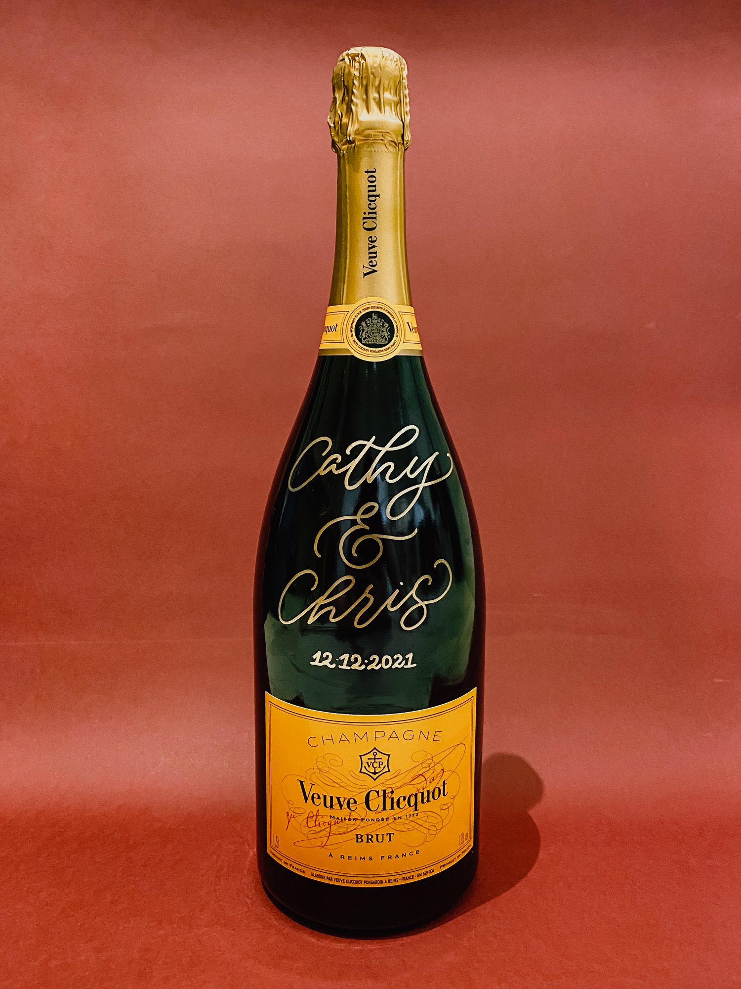 Custom Veuve Clicquot Champagne - Wedding Gift