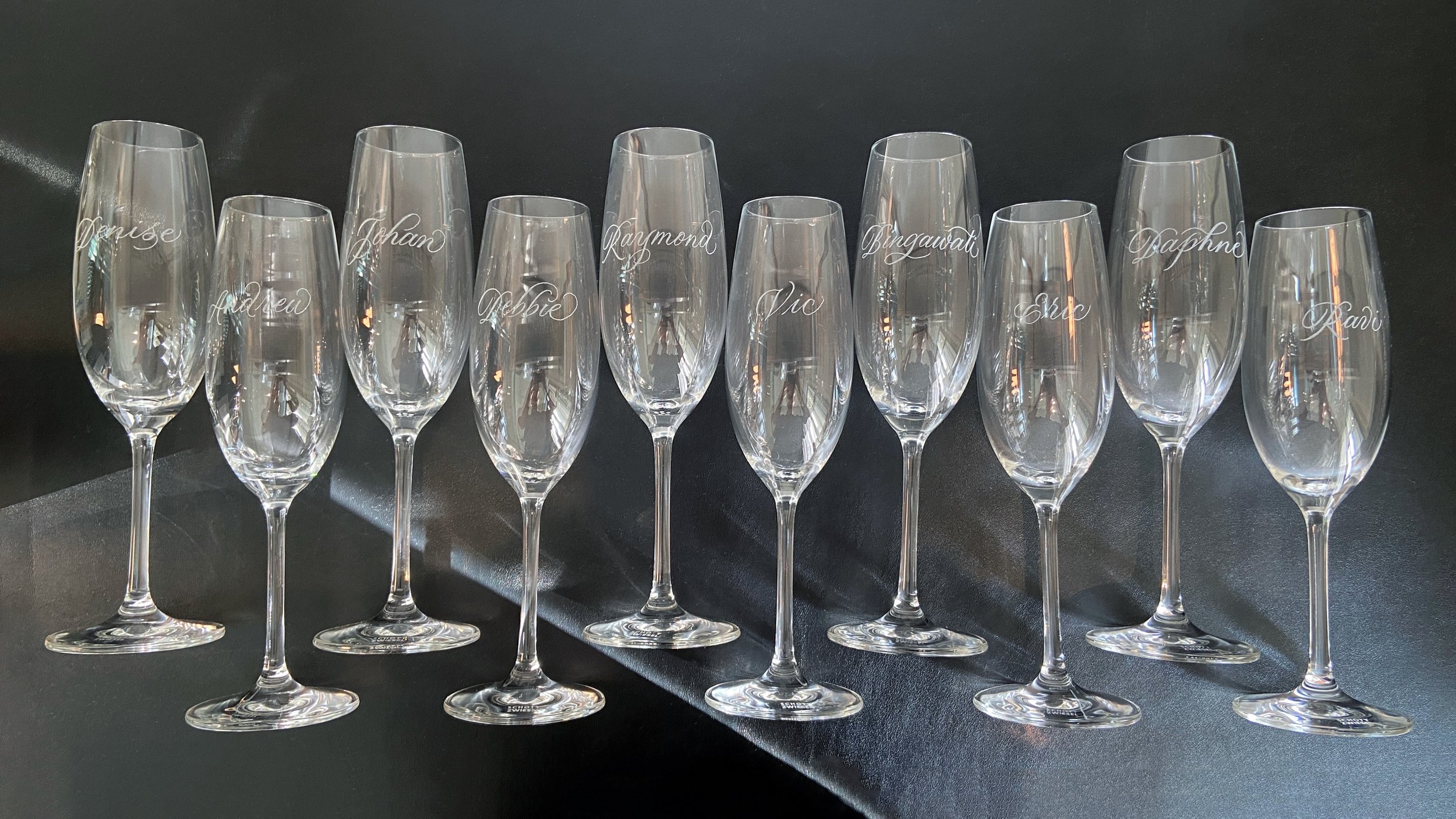 Engraved Champagne Flutes for Blackstone