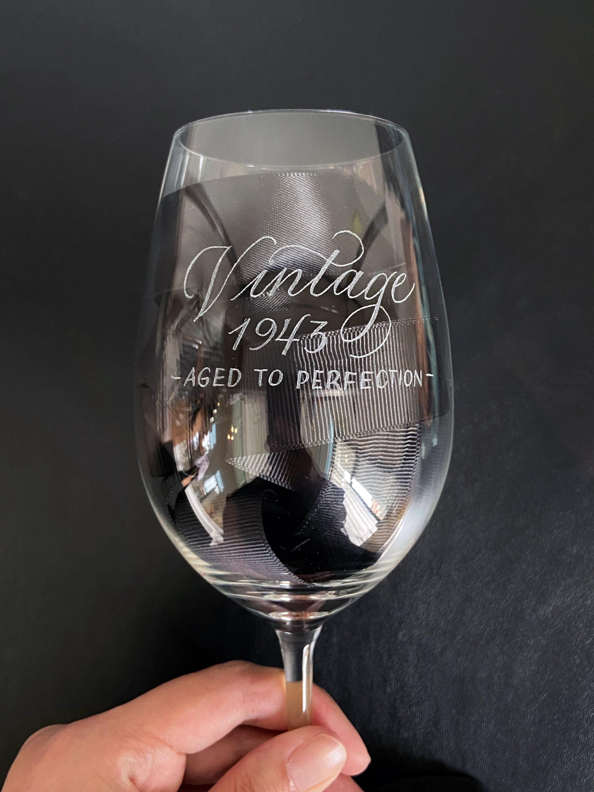 Vintage 1943 Aged to Perfection - Engraved Wine Glass