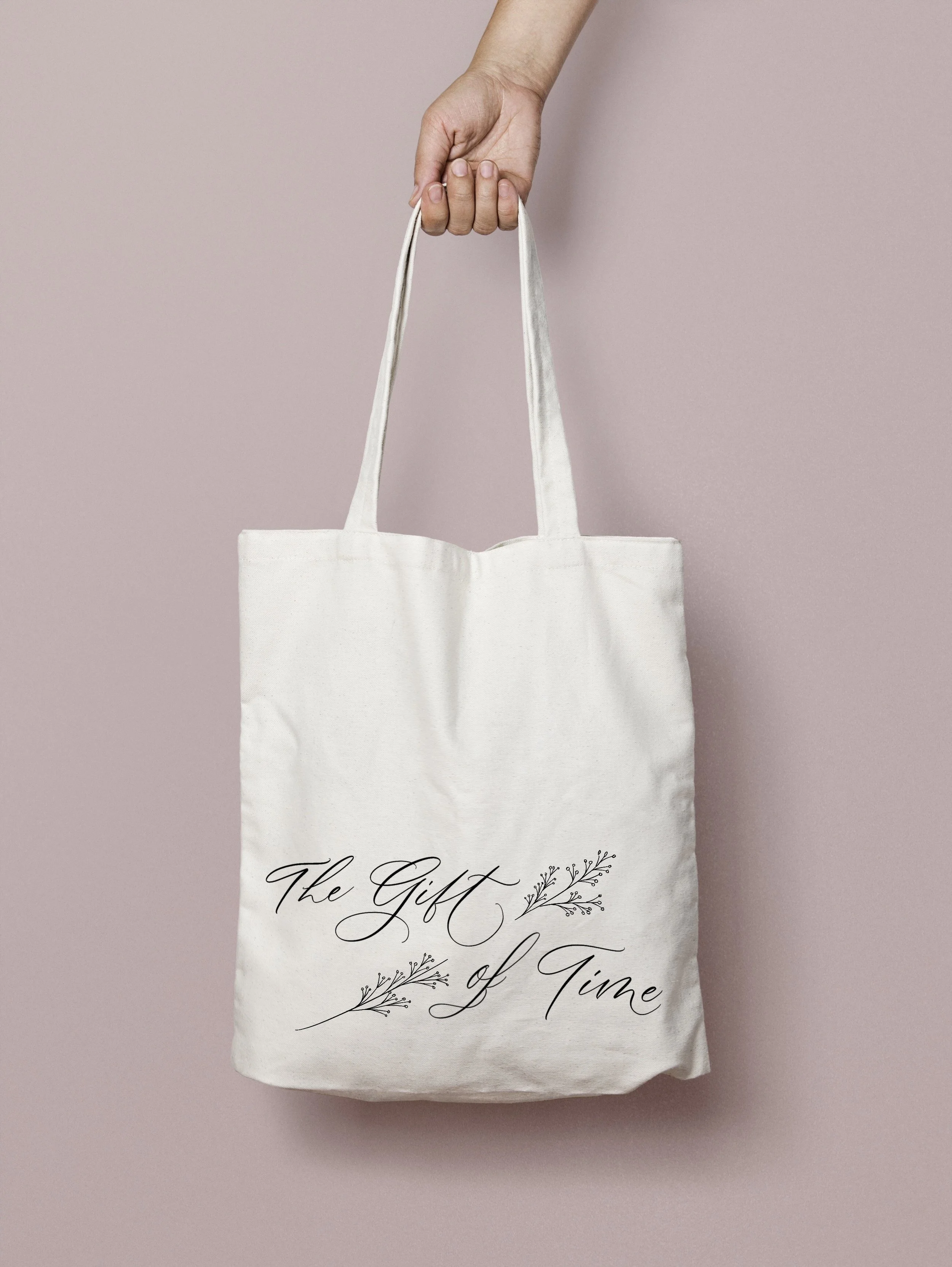 Tote Bag Calligraphy & Floral Illustration
