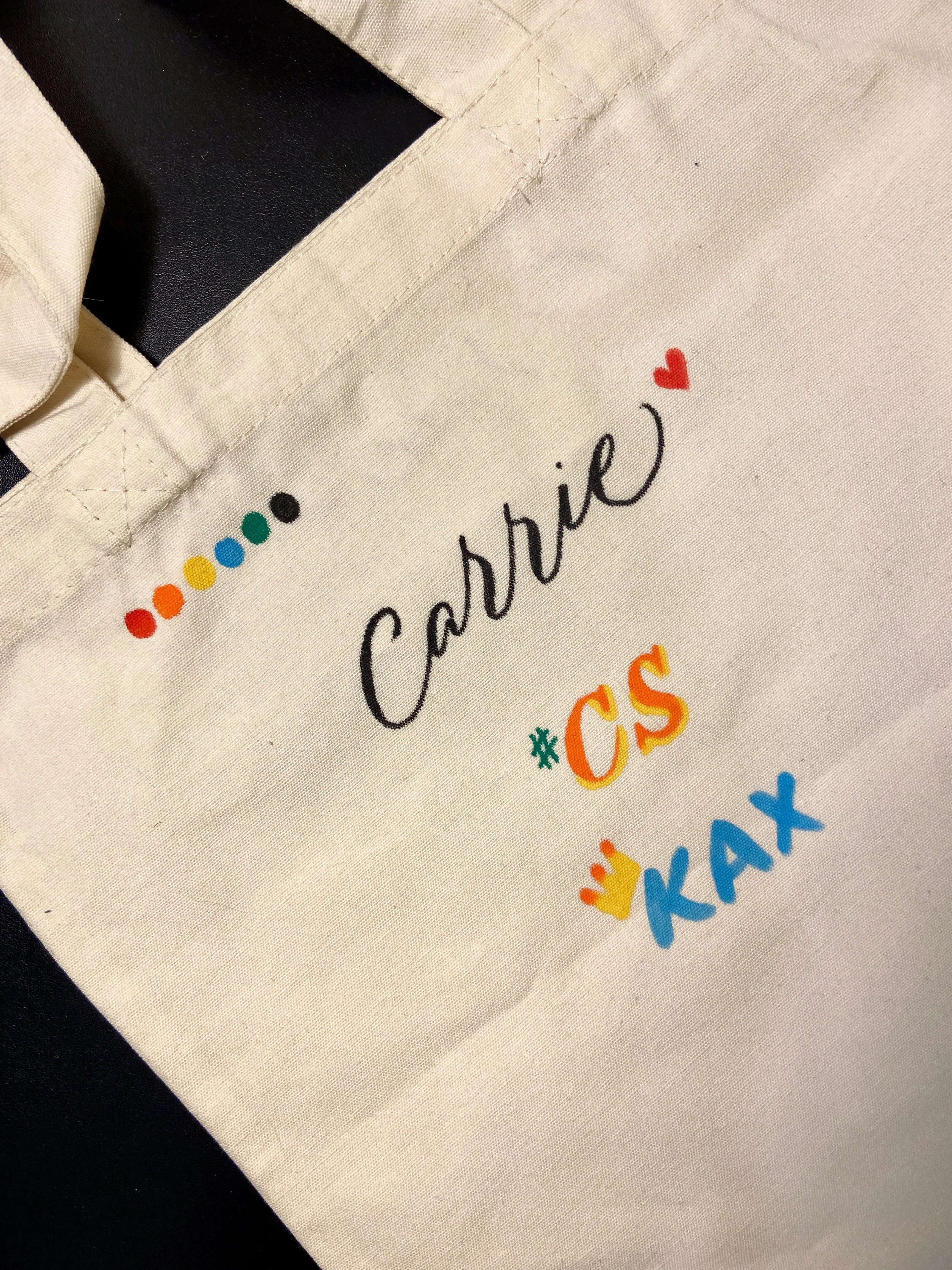 Hand Lettering Names & Initials on Tote Bags - #tiq by Etiqa Insurance (Style Samples)