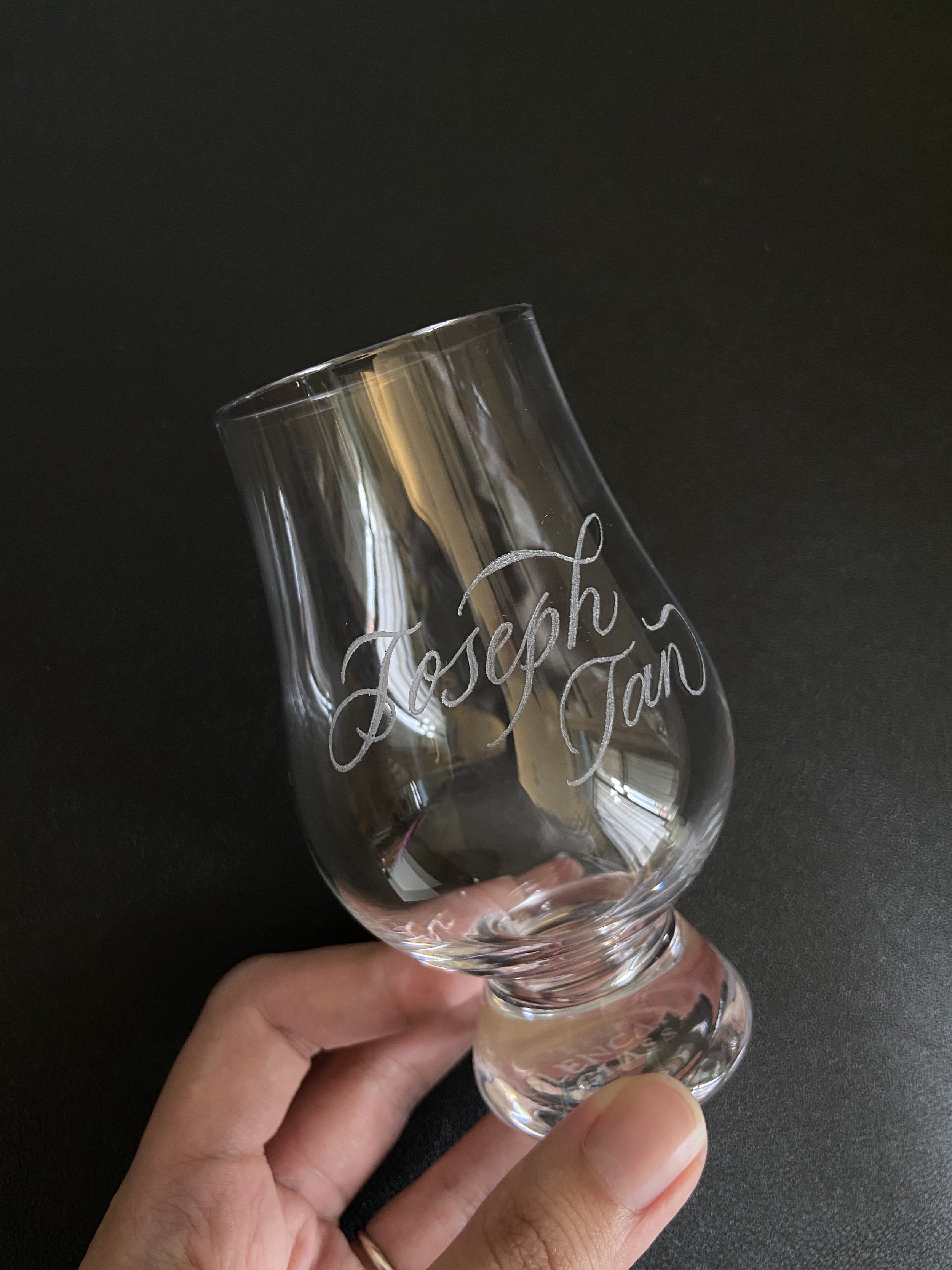 Engraved Whisky Glass with Full Name Script