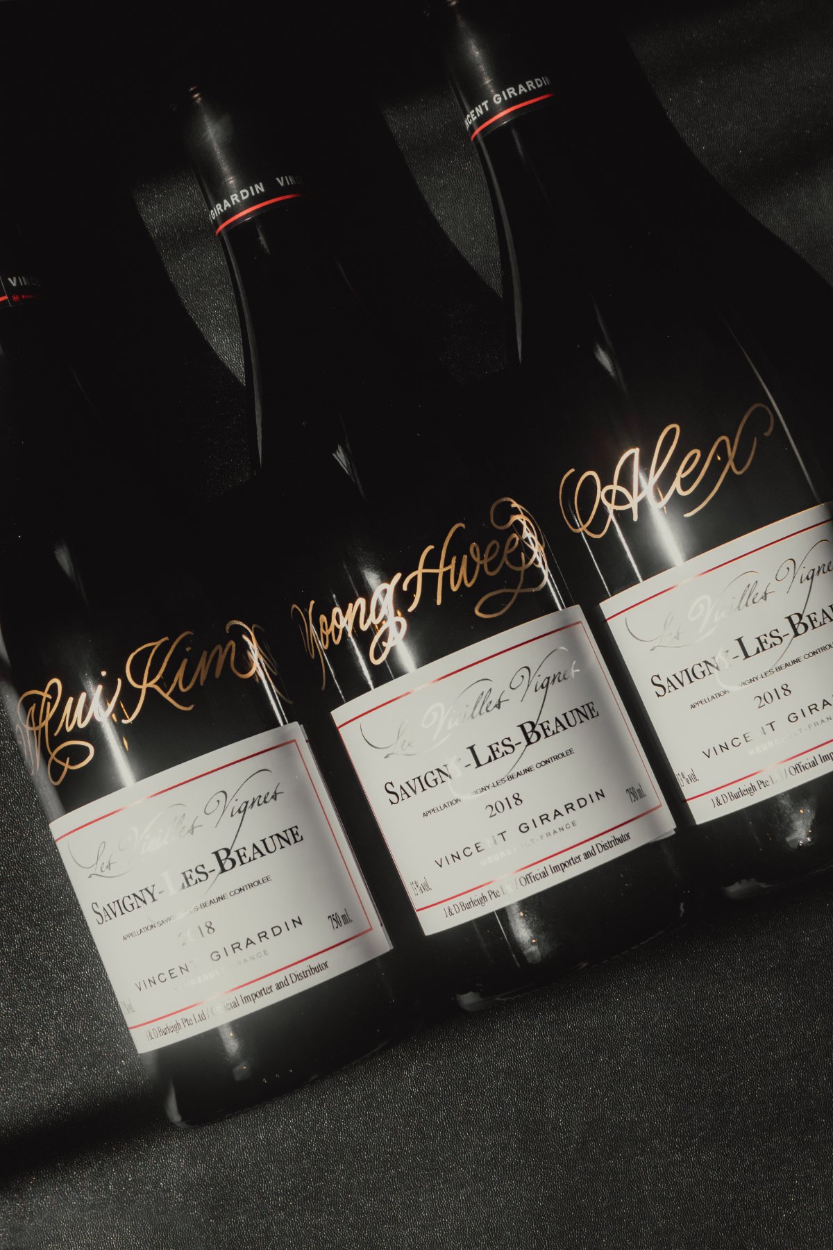 Calligraphy Ink Personalisation on Wine Bottles - Singapore - Corporate Gift